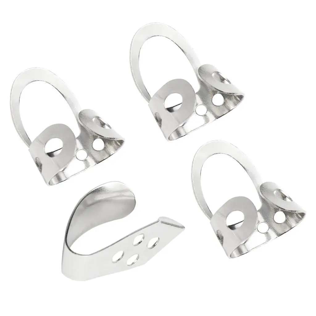 (4 Picks) Classic Finger Picks With Thumb Fingerstyle Guitar-Adjustable