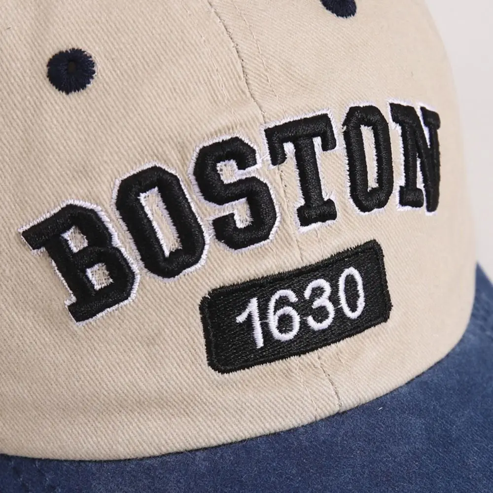 Fashion Patchwork Baby Baseball Hat Cotton Korean Style Letter Peaked Cap Sunscreen Visor Children's Sunhat Travel