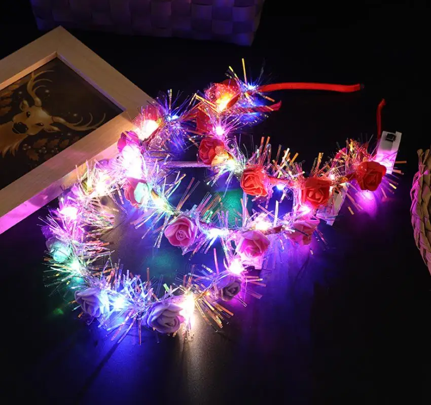 

20 шт., светящиеся обручи для волос со светодиодной подсветкой