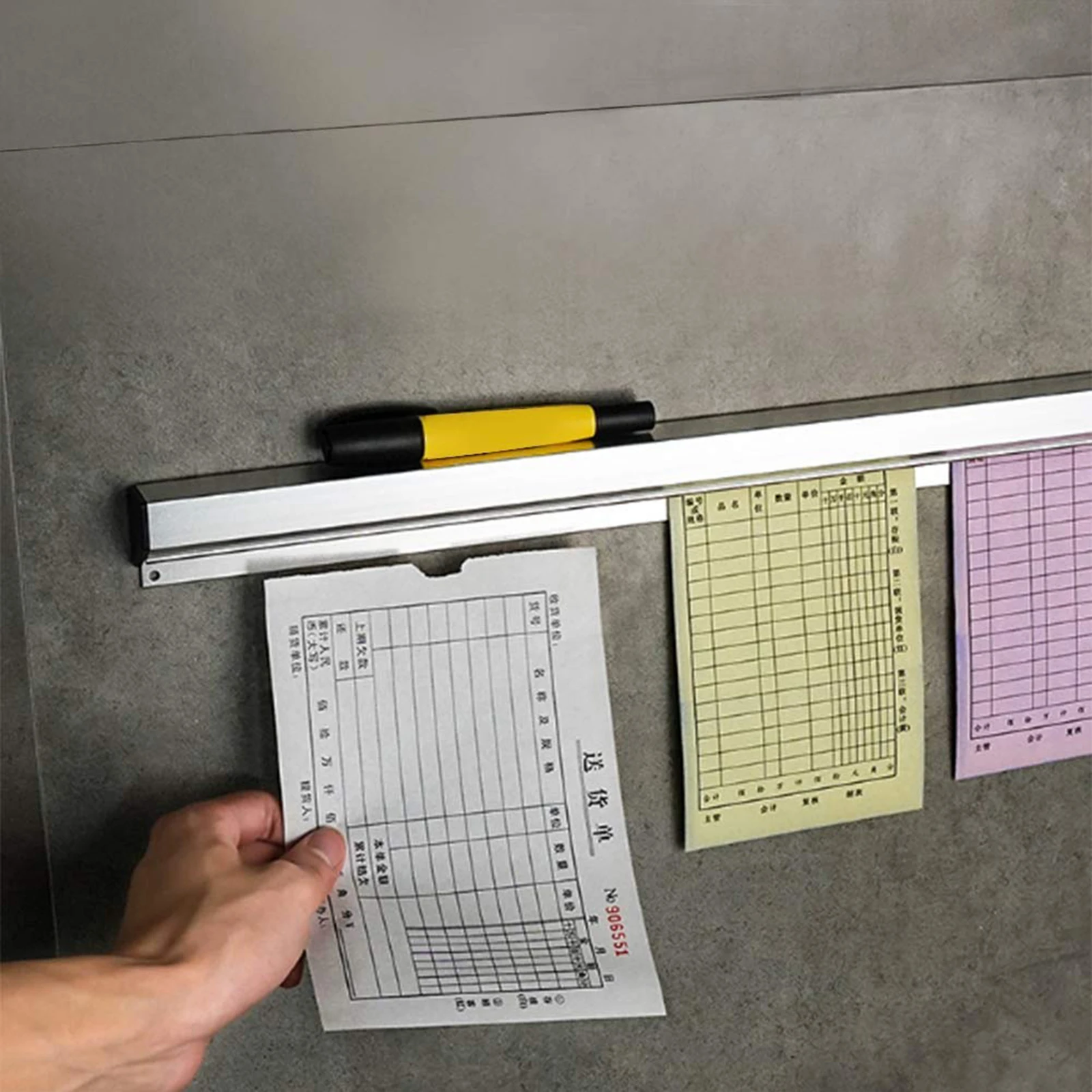 Porte-Commandes Mural 20cm - Rail Aluminium Adhésif - Pour Tickets Et Reçus - Bars Restaurants