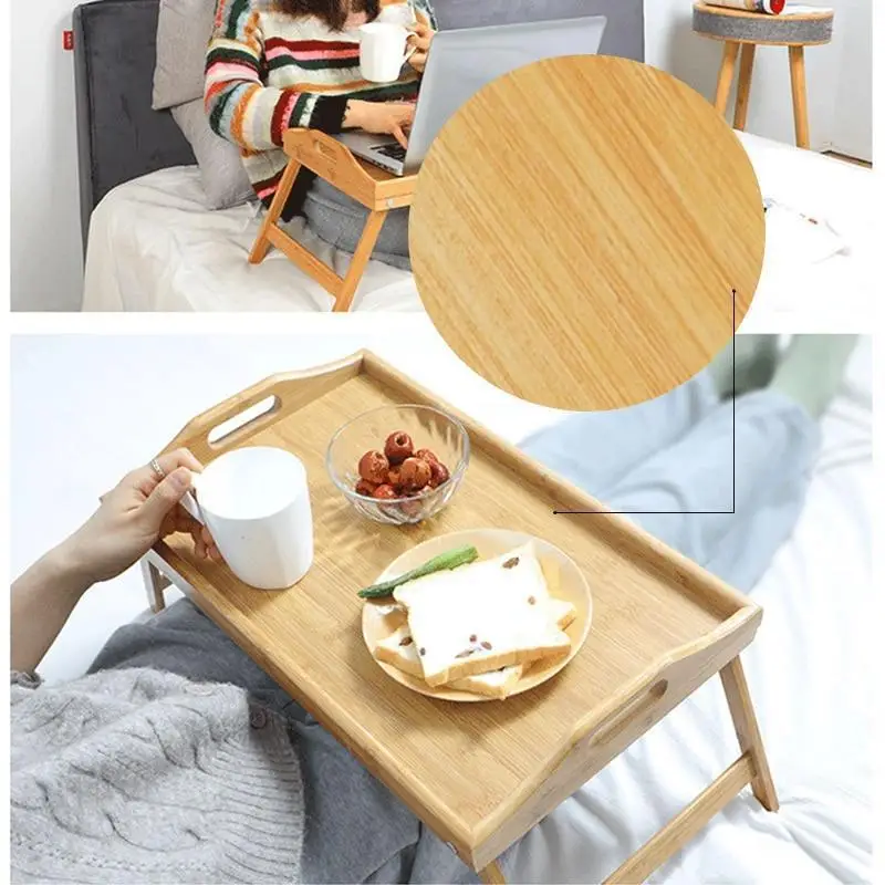 Plastic Forte - Bandeja de cama plegable de plástico 23,5 x 51 x 33 cm.  Mesa para desayuno, ordenador portátil con patas plegabl