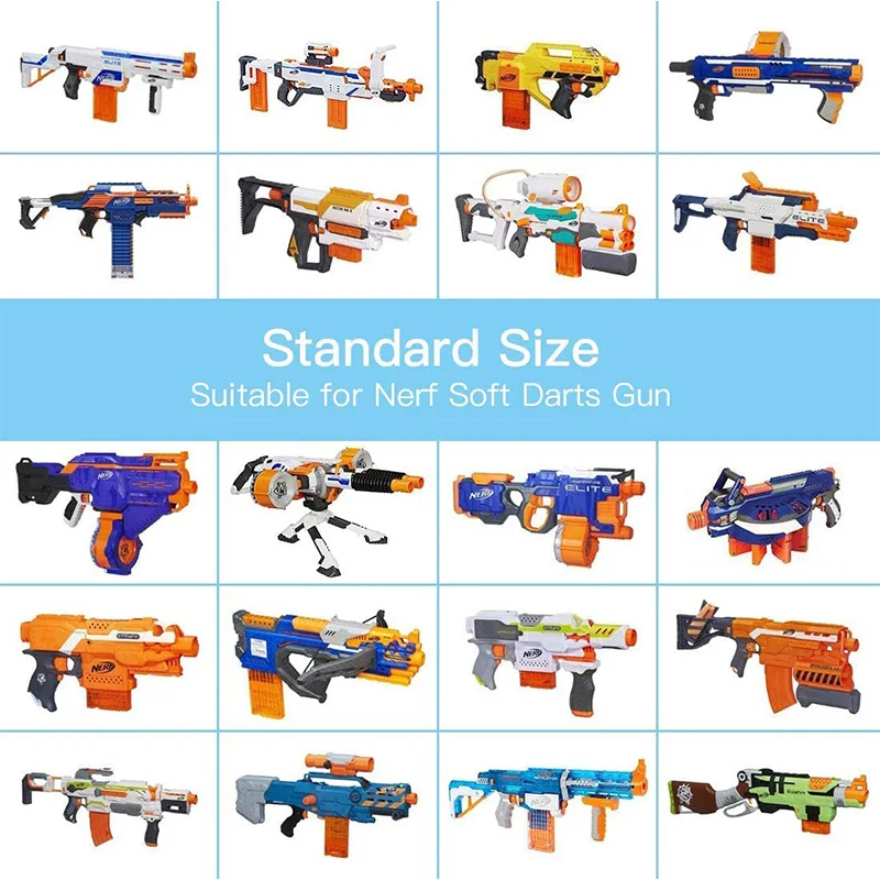 FRENSIT Bullet Clip Soft Bullet Magazin für Elite Blaster Kinderspielzeugpistole Munitionskartusche Dartpistolenklammern (4 Stück transparentes Weiß) – Detail 6