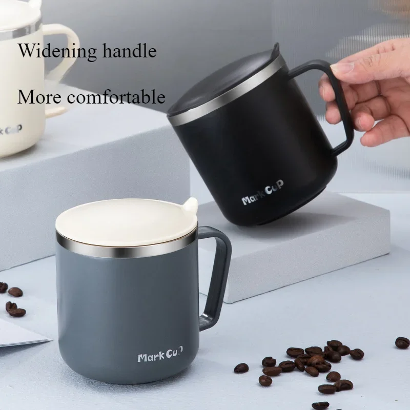 Stainless Steel Insulated Coffee Mug with Lid and Handle