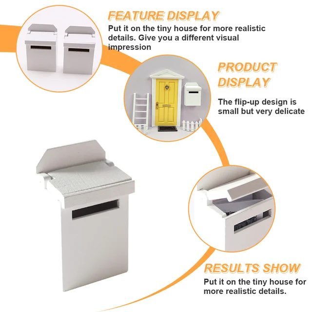 House Postafiók Mini Bútor Levél Miniatűr Modell Fa Levélszekrény Flip-Up Perces Dekoráció - Image 4