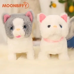 Lovely Barking Walking Electric Cat Plush Toys Hand-on Ability Electric Pets Soft Touching Toys for Kids BirthdayChristmas Gifts