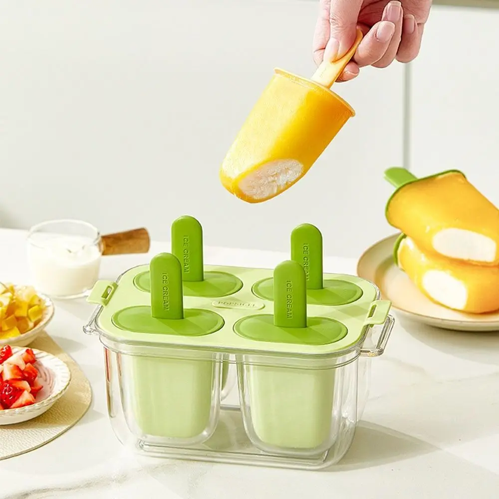 Ice Making Container Easy to Demold Ice Cream Mold Set with Stick Food-Grade Popsicle Molds DIY Handmade Sorbet Mold Household