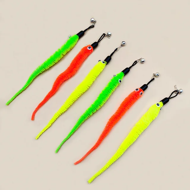 5-Pack, Cat Teaser Replacement Head, Cat Toy Caterpillar, Plush Toy Fishing Rod Replacement Head, Cat Teaser Cat Interactive Toy