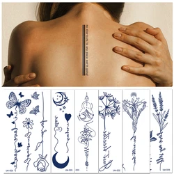 Tatuagem falsa para mulher Herbal Juice Tattoo Adesivos Semi-permanente descartável impermeável borboleta rosa azul tinta tatuagem adesivos