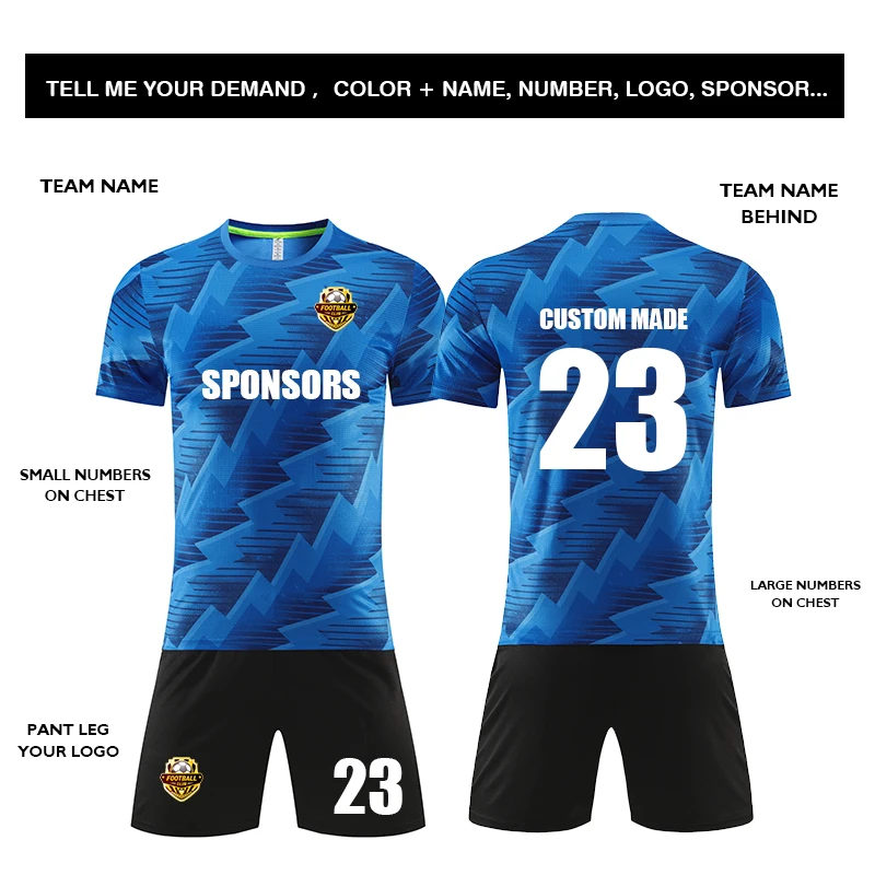 Kids Football Jersey Personalized Custom Adult Soccer Uniforms Kit Sports Clothes Customize Women Futsal Sportswear DIY number 2