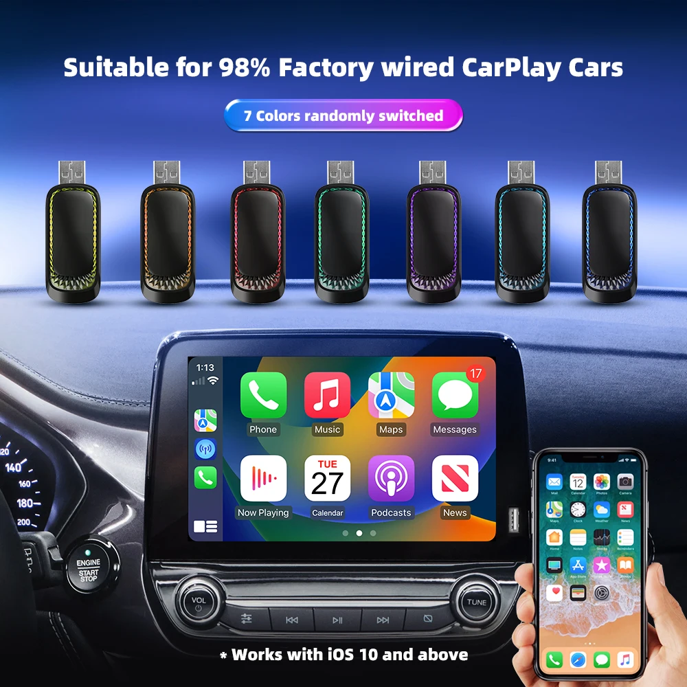 CarAiBox ̴ ī÷ RGB äο  , Ʈ AI ڽ, ڵ OEM  ī÷, USB ÷  ÷