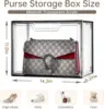 Purse Organizer for Closet,Clear Acrylic Display Case for Handbag Organizer, Purse Storage Box with Magnetic Door, Dustproof 3