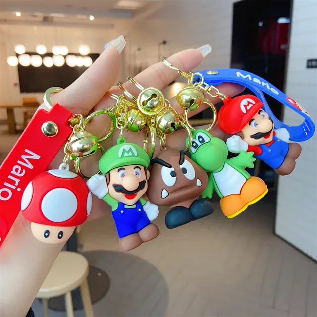 Sellena Porte-clés Super Mario Bros en caoutchouc PVC souple