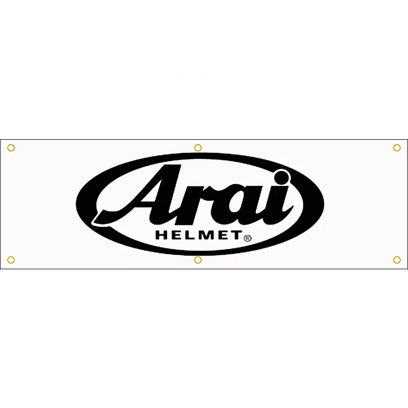 130Gsm 150D Materiale Poliestere Arai Casco Banner 1.5 * 5Ft (45*150Cm) Pubblicità Caschi Decorativi Bandiere Yhxyhx371