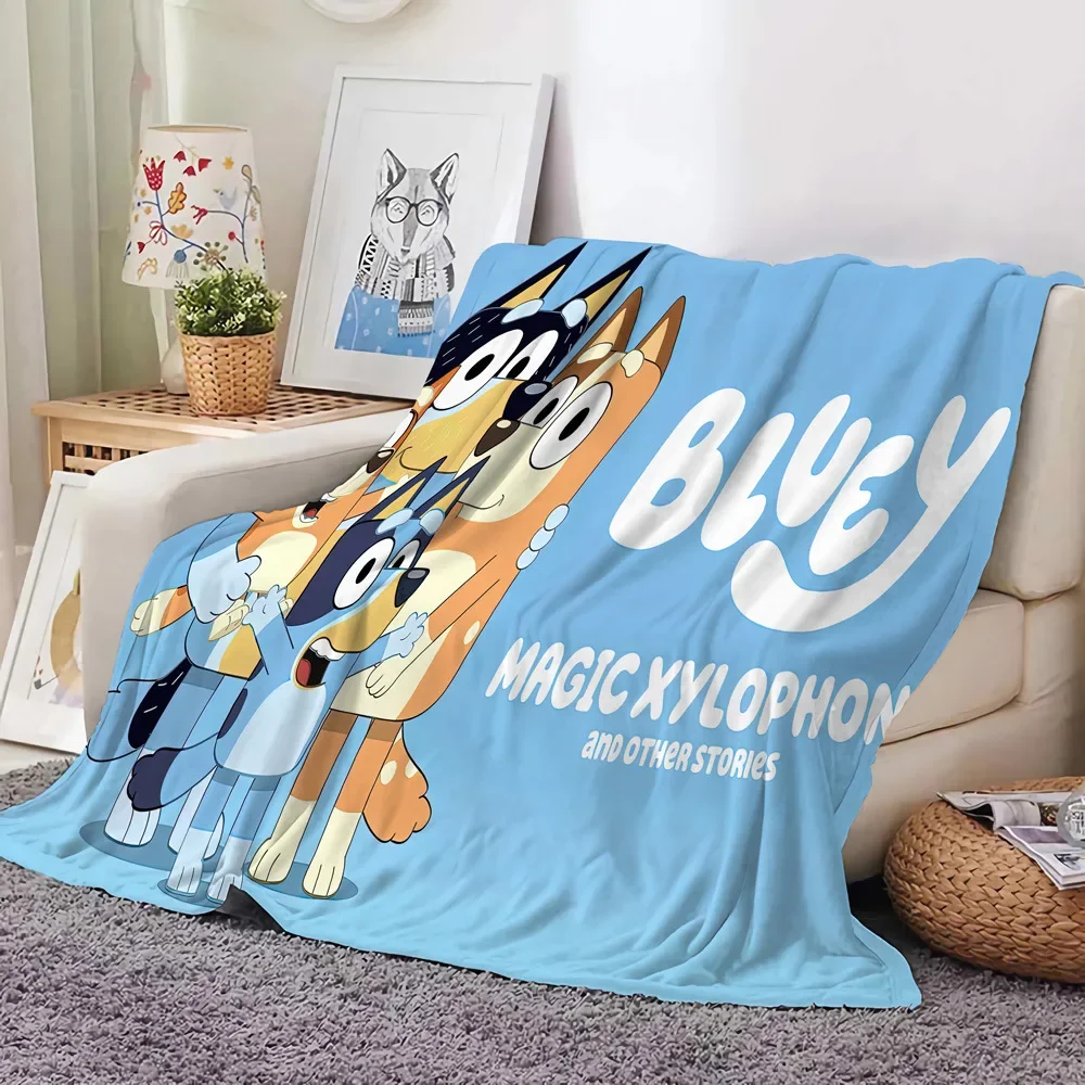 Bluey Family Blanket Bluey Cartoon Anime Flannel Blanket Throw Home Sofa Lunch Break Blankets Children Student Blankets Nap Gift