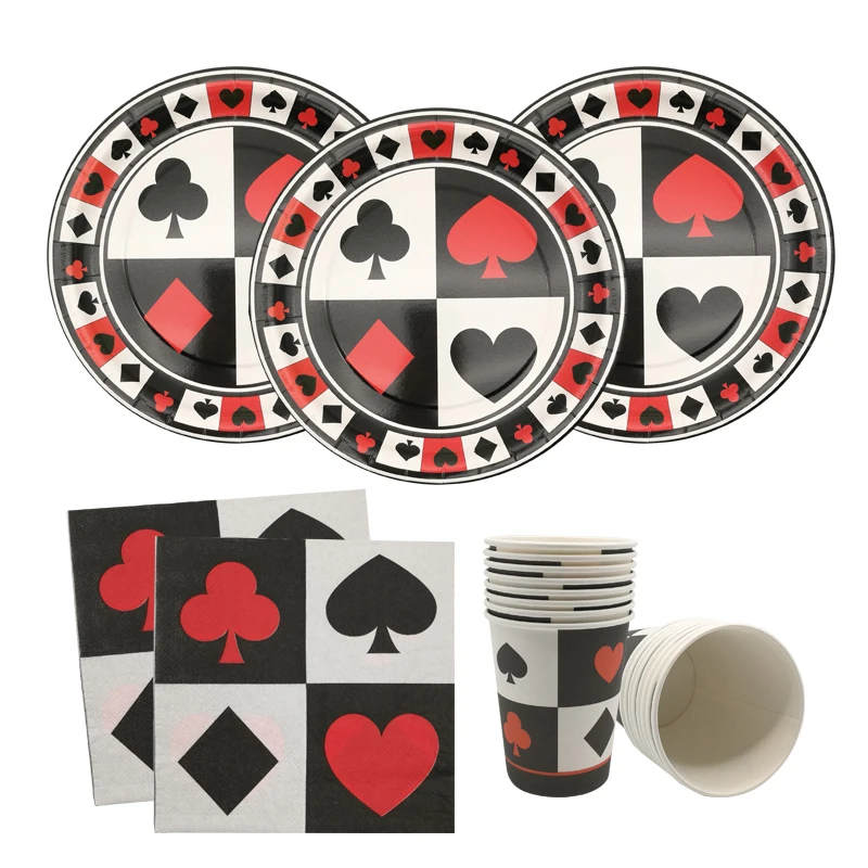 PlayingCardPaperPlateCupNapkinDisposableTablewareHappyBirthday