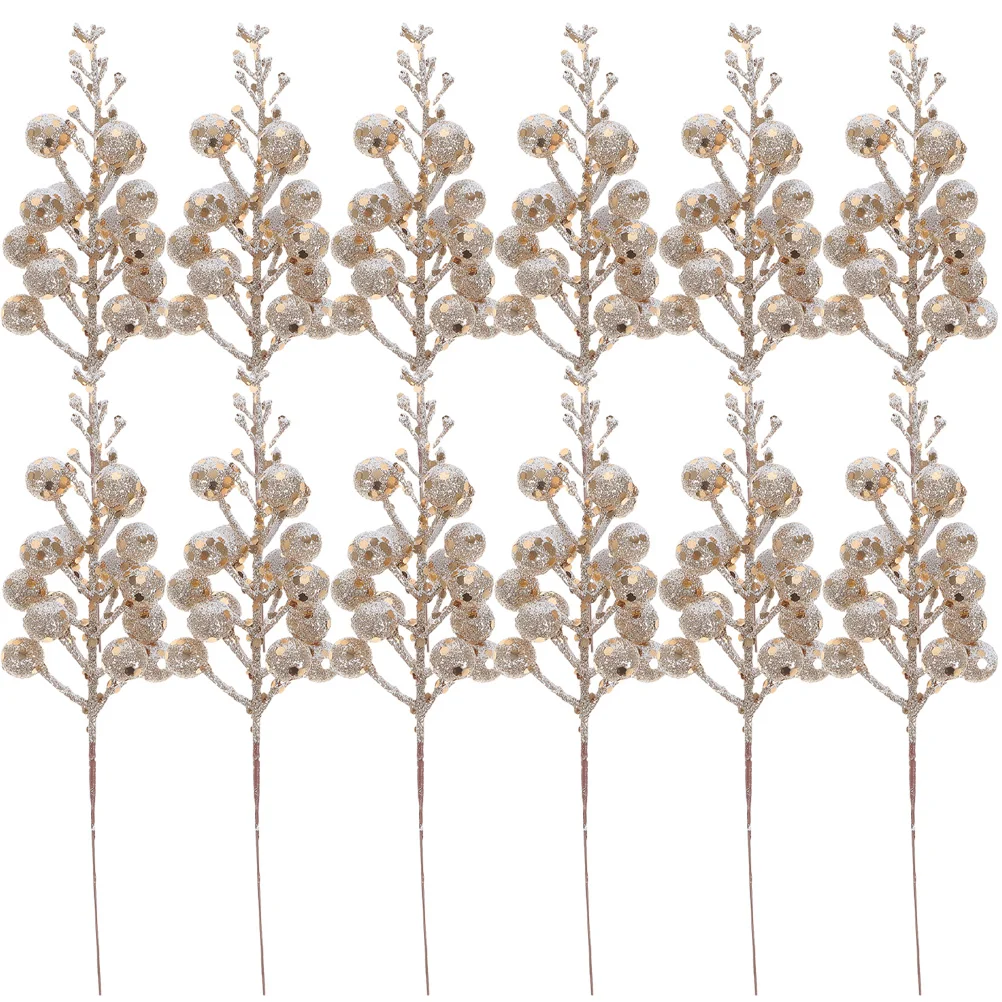 

Artificial Berry Stems Xmas Glitter Christmas Picks for Scrapbooking Diy Christmas Wreath Christmas Party Home Decoration
