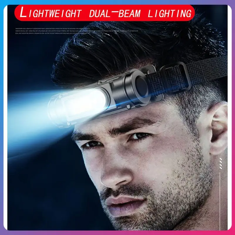 

Portable LED Headlamp XPE+COB Headlight 180° Free Rotation 18650 Light USB Rechargeable Waterproof Camping Torch Powerful Lamps