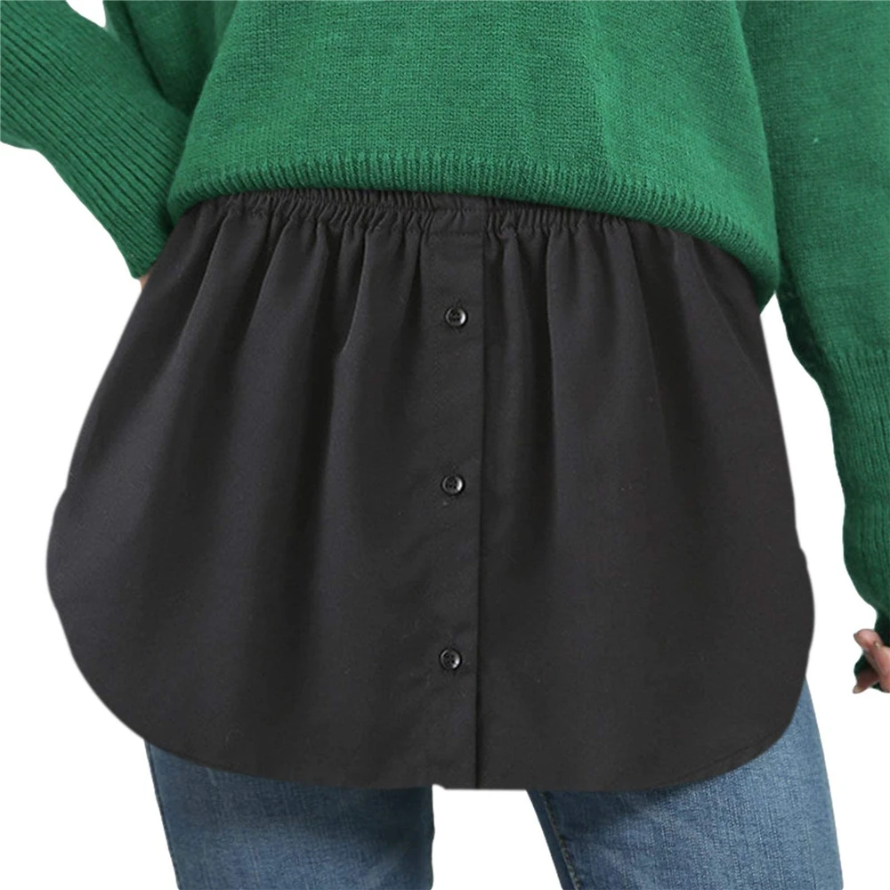 1PC Shirt Extenders Layering Fake Top Lower Sweep Elastic Mini Shirt Hemline Asjustable Half-Length Underskirt False Splitting mini skirts for women Skirts