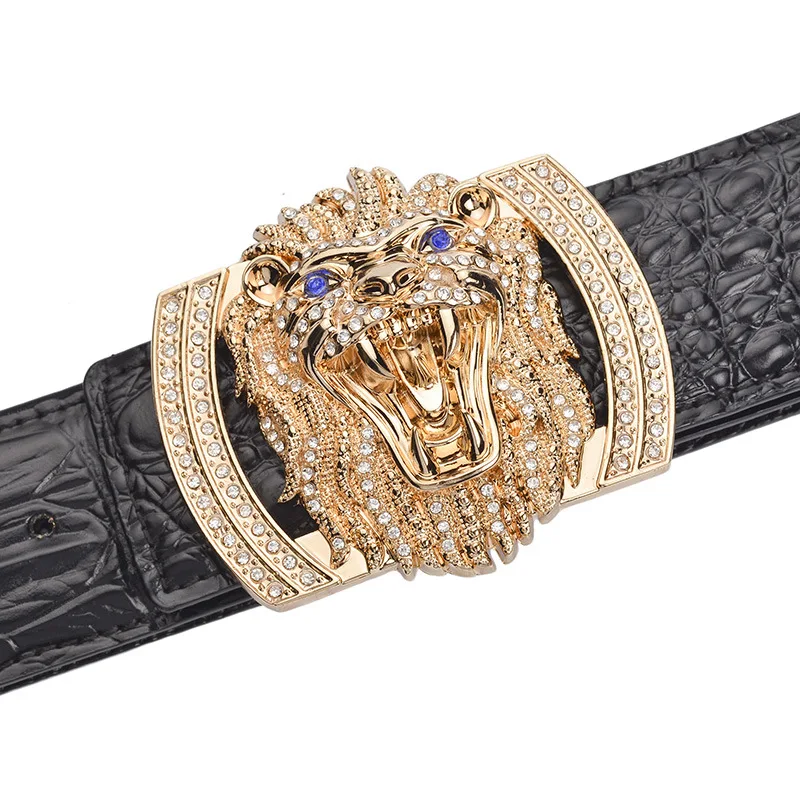 

Мужской ремень Hi-Tie из крокодиловой кожи, роскошный пояс кофейного цвета из натуральной воловьей кожи, золотистого цвета, для джинсов, подарок для мужчин