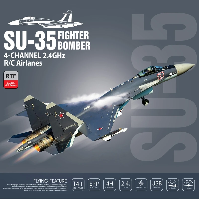 SU35 2.4G 4CH Stunt RC Aircraft, SU-35EGHBER 4-CHANNEL 2.4GHz RIC Airlanes