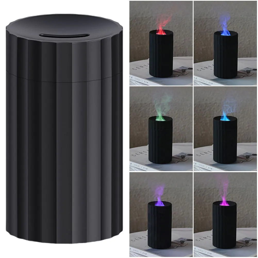 Colorful Flame Car Diffuser Humidifier Air Aroma Diffuser Humidifier 7 Flame Colors USB Auto-Off Protection for Home Office Yoga