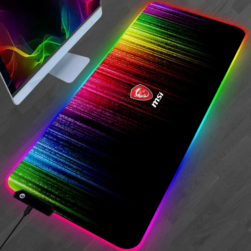 Msi Logo Led Gaming Mousepads Tappetino Da Scrivania Grande Pc Gamer Xl Mousepad Rgb Mouse Pad Mouse Luminoso Tappetini Con Retroilluminazione
