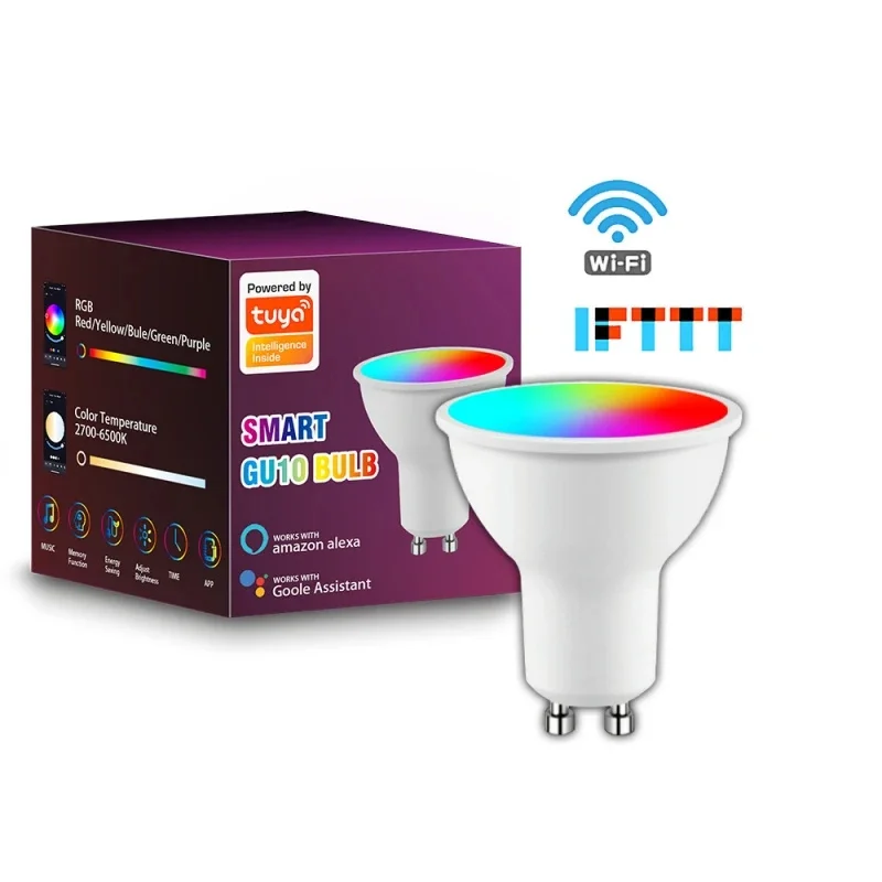 

RGB светодиодные светильник лампы 4 Вт GU10 граффити WIFI смарт Alexa Google Голосовое управление Bluetooth спальня лампы регулируемые светильник