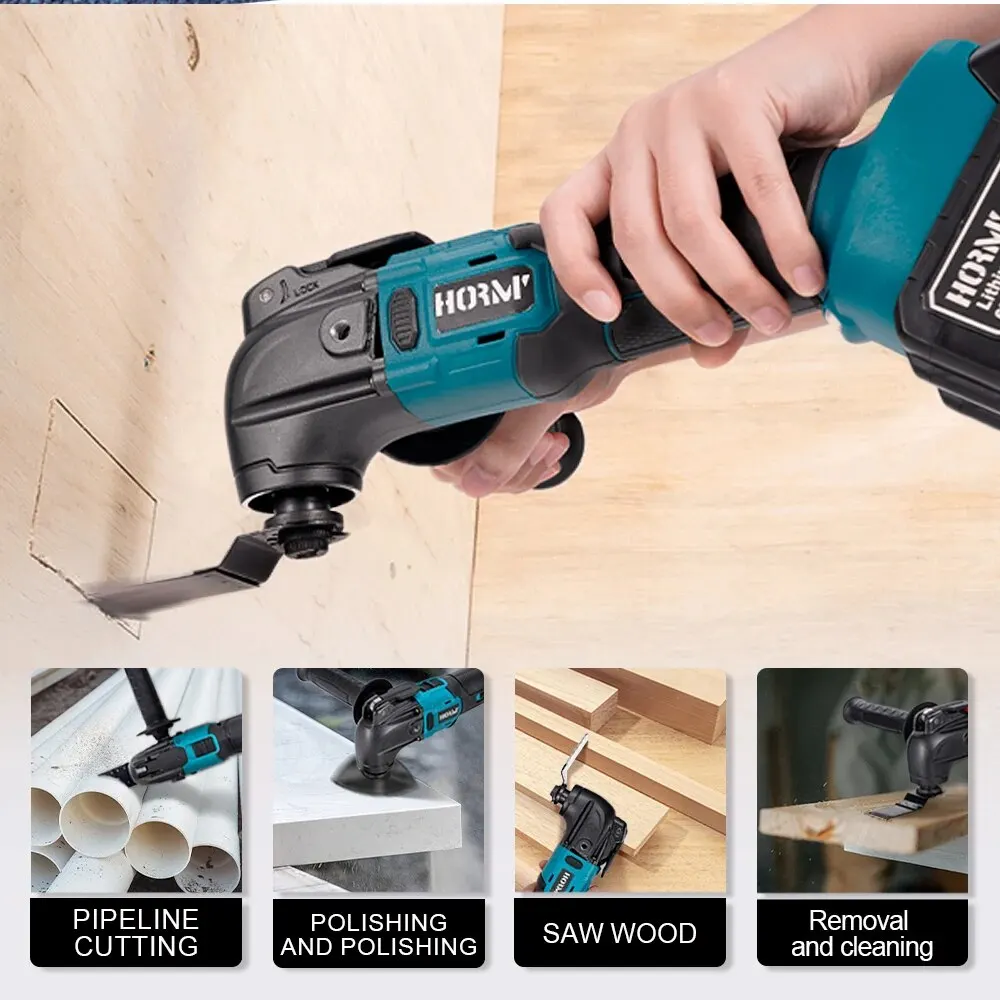 Hormy Oscillating Multifunction Tools Variable Speed Renovator Cutting Trimmer Woodworking Electric Saw For Makita 18V Battery 3