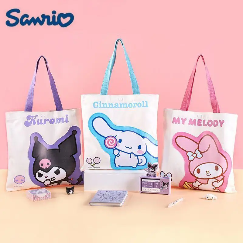 

Sanrio Cinnamoroll Canvas Bag Women Casual Shoulder Bags 3 Kinds Size Cartoon Print Fashion Handbag Y2K Female Pink Tote Bags