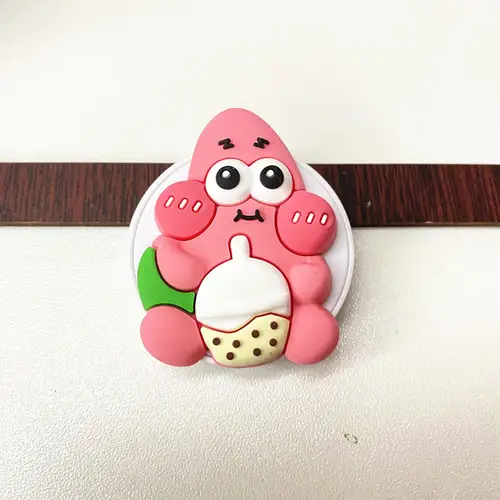 Potdemiel Cartoon SpongeBob Phone Holder Universal 3M Self-adhesive Scalable Folding Bracket Stretch Grip Phone Finger Stand - Image 8