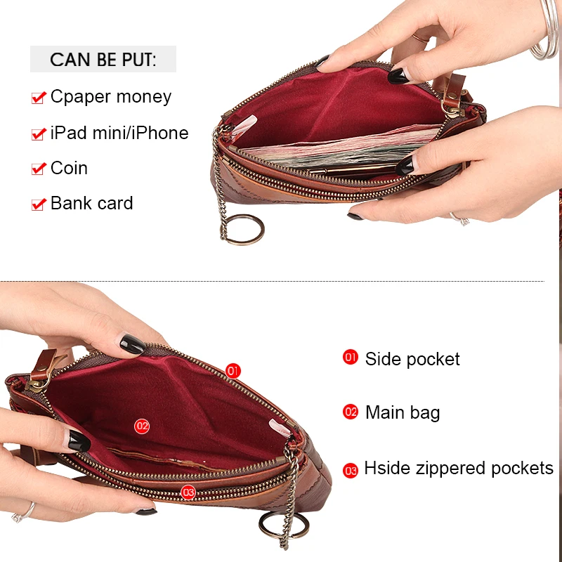 Women Leather Wallets Fashion Desigen Brand Purse Female Delicate Ladies Mobile Phone Bag Zipper Coin Purse Patchwork 2022 Trend images - 6