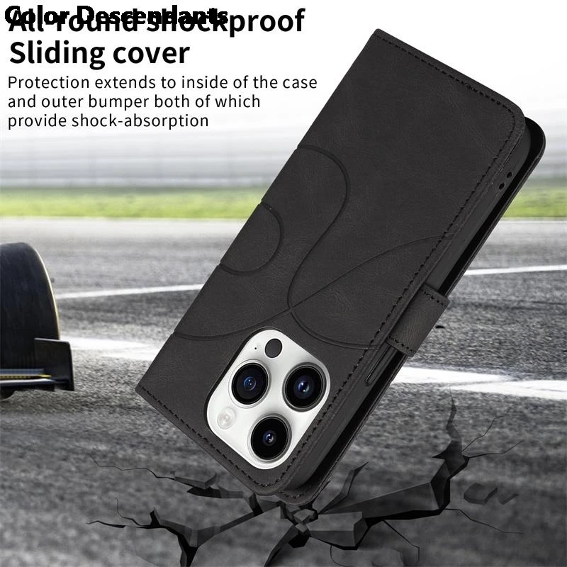 Custodia IPhone 15 Plus Portafoglio In Pelle Con 3 Slot Carte E Cavalletto - Antiurto