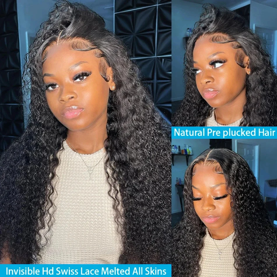 Curly Deep Wave Frontal Wig 13X6 Hd Lace Frontal Wig 30 40 Inch 13X4 Water Wave Lace Front 100% Human Hair Wigs 250 Density