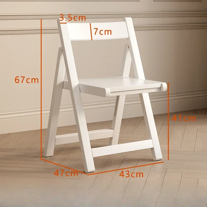 Solid Wood Folding Chair Household Stool Small Apartment Dining Chair Mahjong Office Computer Portable Folding Back