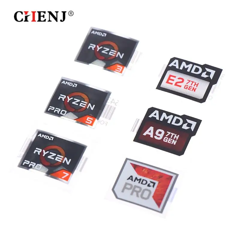 5Pcs 2X1.7Cm Amd Processor Series Adesivi Per Etichette Per A9 Pro E2 Ryzen 3 5 7 Logo Adesivo Fai Da Te Decor Amd Cpu Computer Logo Sticker