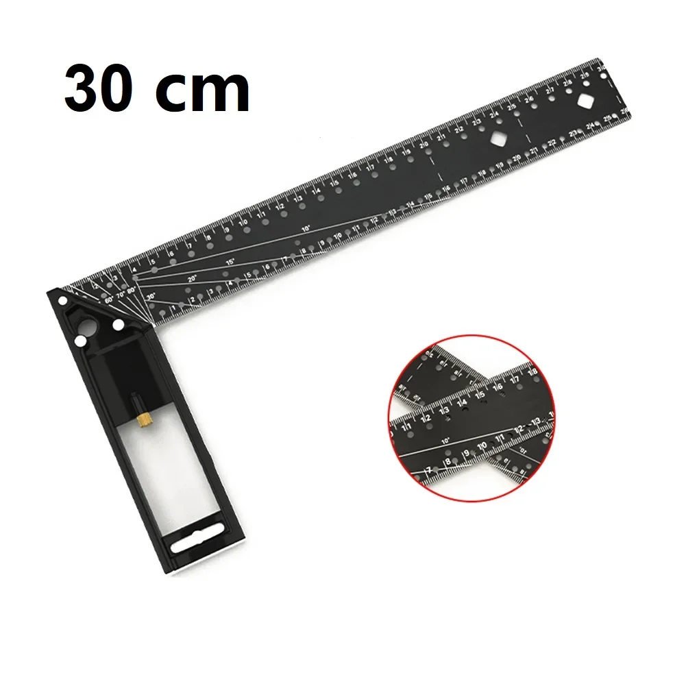 Multifunctional Right Angle Ruler 90 Degree Multi-Holes High Carbon Steel Angle Ruler Woodworking Lines Drawing