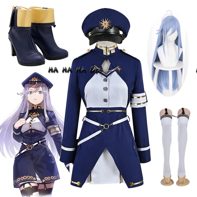 

Eighty Six Cosplay Costume 86 Vladilena Milize Anime Cosplay Costume Women Uniform Halloween Dress Outfit Bag Full Set Wig Shoes