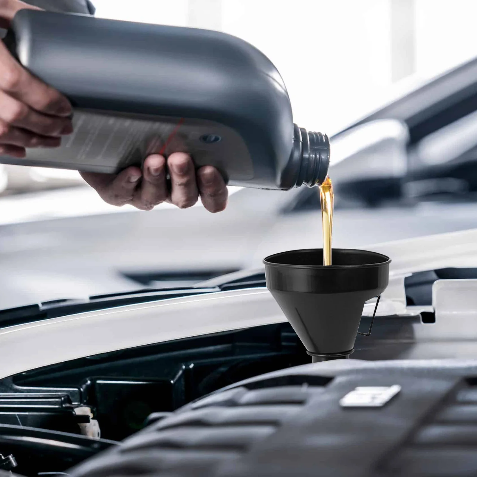Refueling Funnel with Filter Motorcycle Gasoline Engine Car Motorcycle 2 in 1 Refueling Funnel Fuel Filling Tool