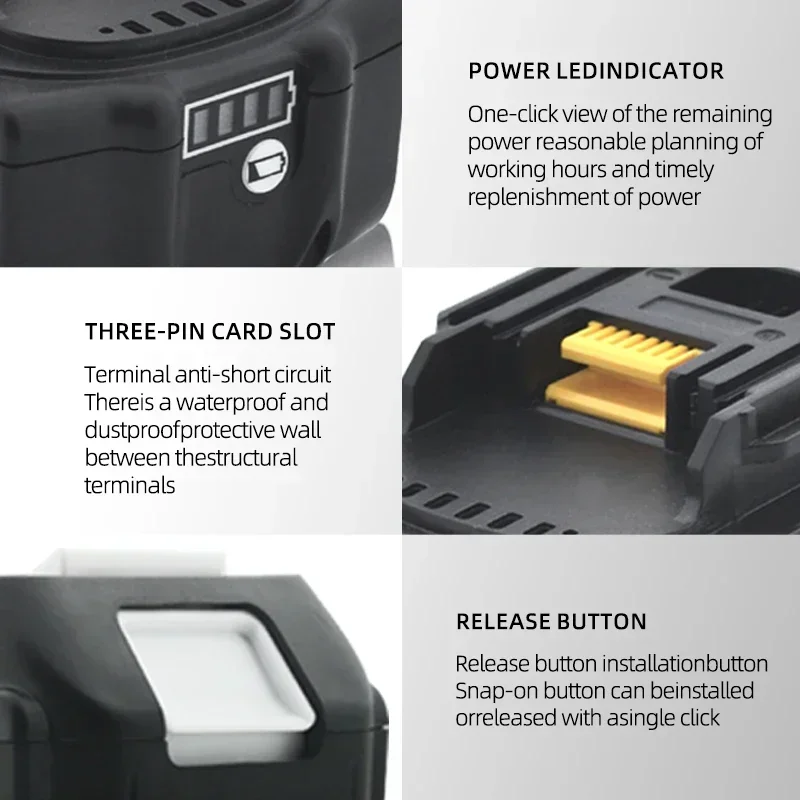 Makita 18V 6.0Ah rechargeable battery  suitable for Makita BL1840 BL1830 BL1830B BL1850 BL1850B original power tool battery 4