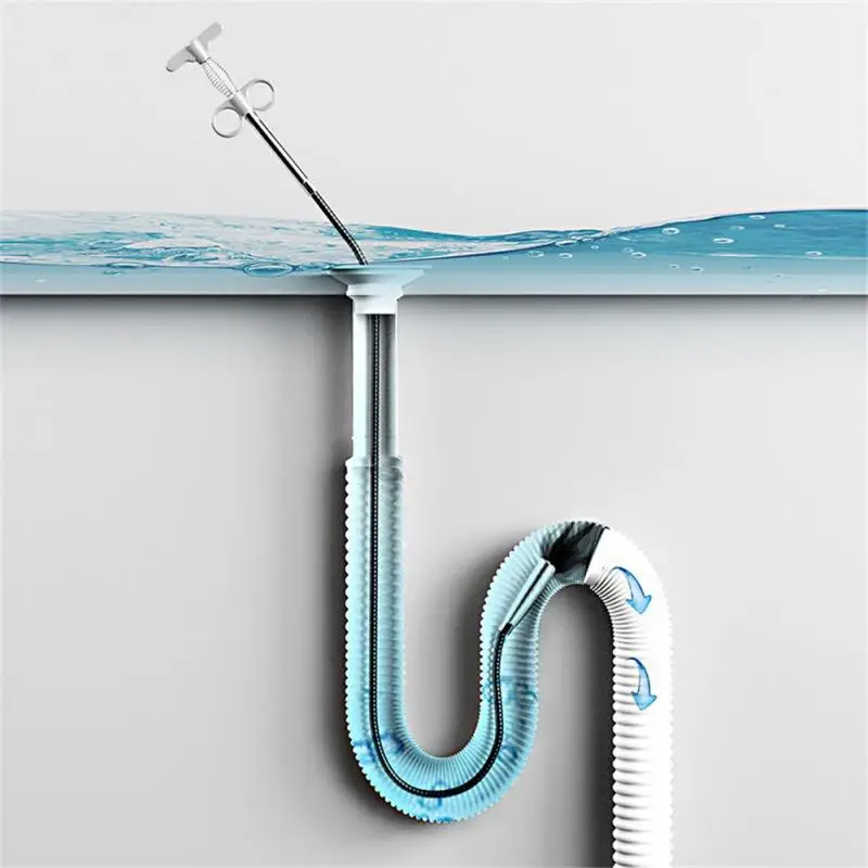 

60~300cm Sewer Pipe Unblocker Snake Spring Pipe Dredging Tool Bathroom Hair Sewer Sink CleaningTool Kitchen Bathroom Accessories