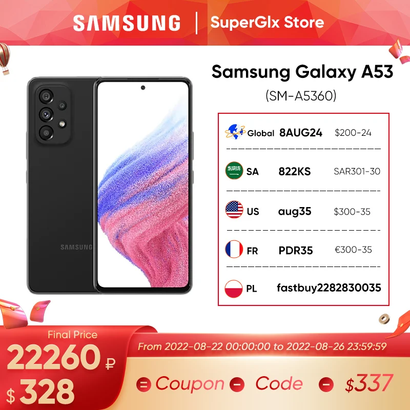 Oryginalny Samsung Galaxy A53 5G Smartphone Android Exynos 1280 octa-core 120Hz Super AMOLED 5000mAh 25W szybkie ładowanie telefonu komórkowego 1 Oryginalny Samsung Galaxy A53 5G Smartphone Android Exynos 1280 octa-core 120Hz Super AMOLED 5000mAh 25W szybkie ładowanie telefonu komórkowego 1