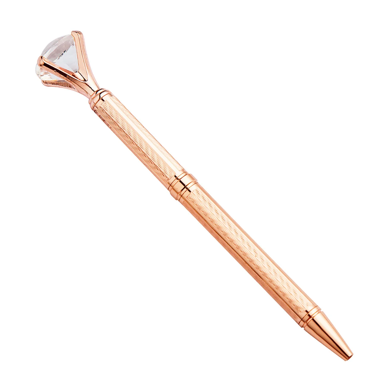 1 Pieces Metal Rose Gold Spinning Ballpoint Diamond Pen Stationery 5