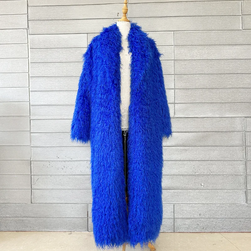 Faux Fur Jacket for Women Long Fake Fur Coat Ecological Fur and Fur Jacket Artificial Fur Fluffy Overcoat Winter