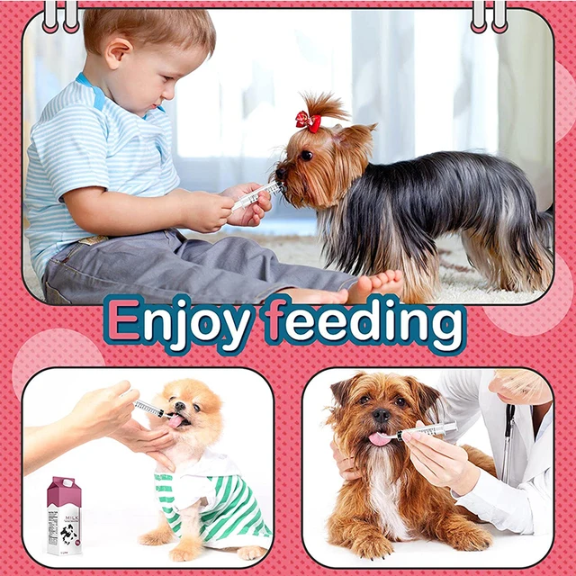 12ml Pet Feeding Syringes with Measurement for Small Dog Cats Puppy Kitten and Other Small Animal Liquid Syringe Feeder Supplies 4