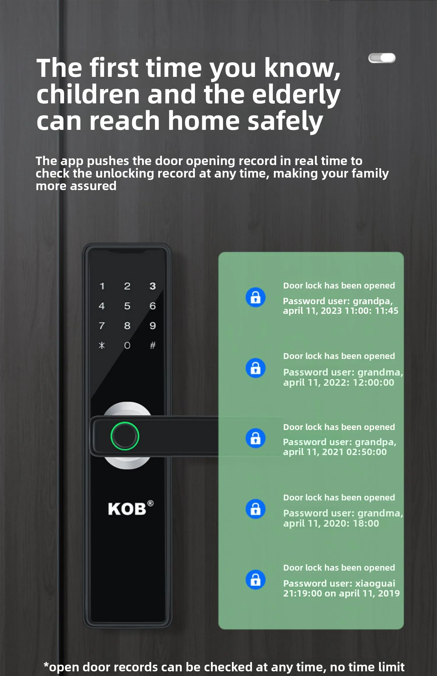 wooden door fingerprint lock household anti-theft door password lock apartment B
