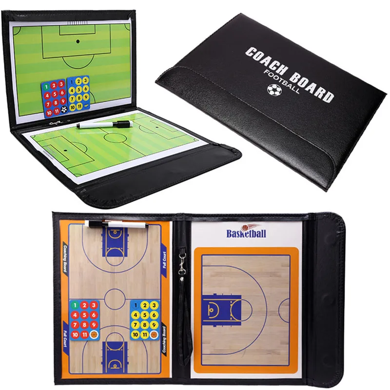 Foldable Tactic Board Soccer Basketball Match Training Coach Clipboard Football Training Tactics Clipboard With Marker Pen Acces