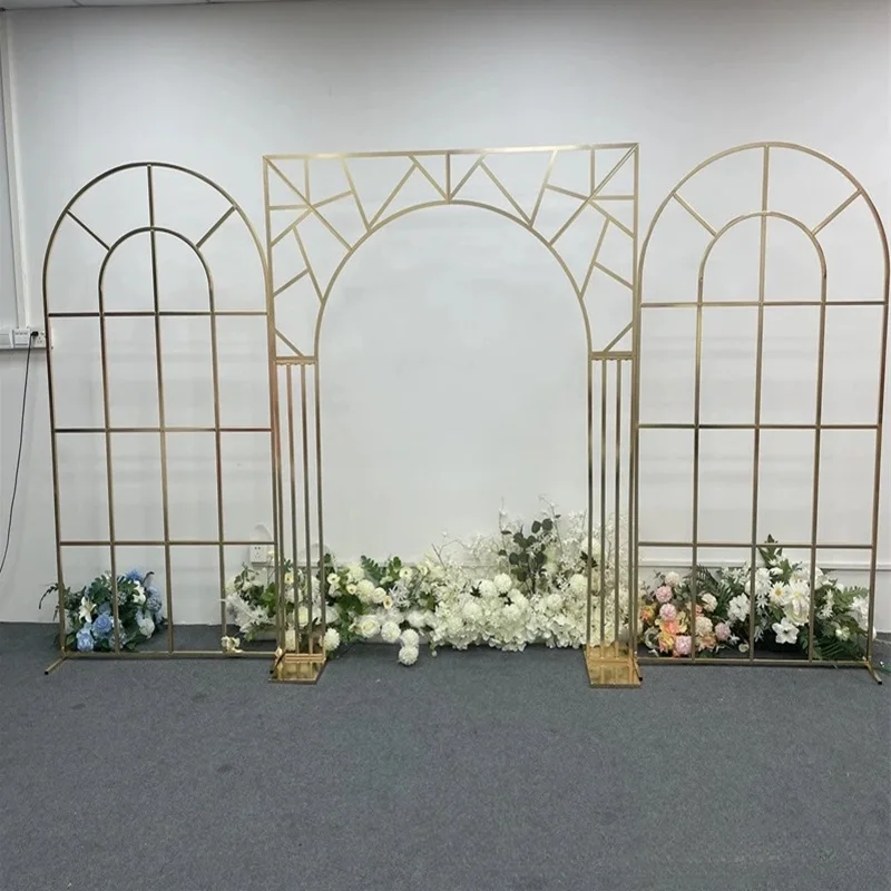Large Party Decoration Metal Dome And Square Top Arch Prop Forest Wedding Scene Background Screen Birthday Stage Outdoor Decor