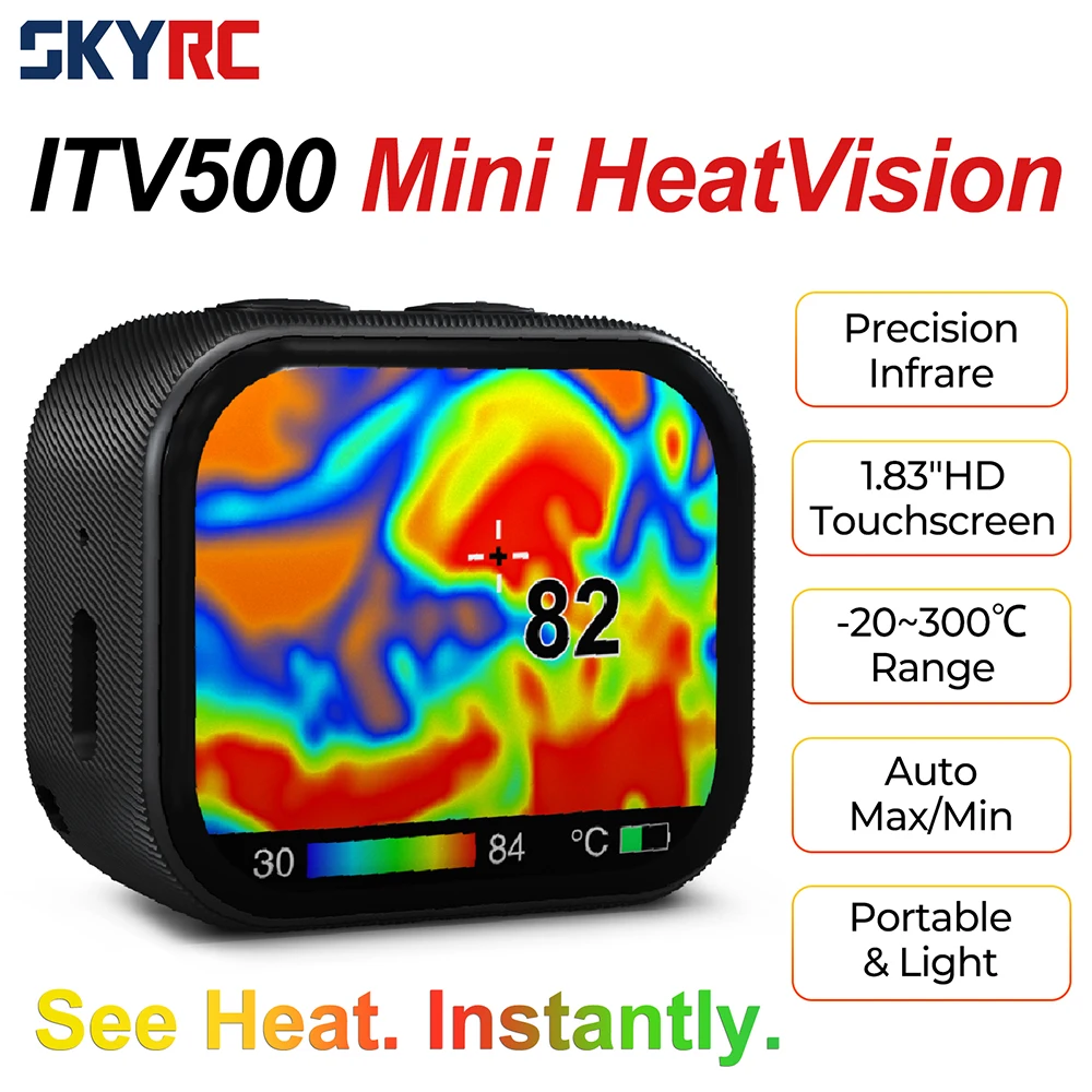 Caméra thermique SkyRC Mini HeatVision ITV500 en action sur un drone RC
