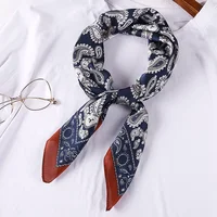 70cm Bandana Head Scarf For Women Fashion Paisley Print Handkerchief Silk Satin Hijab Scarfs Female Square Neck Scarves Dropship 2