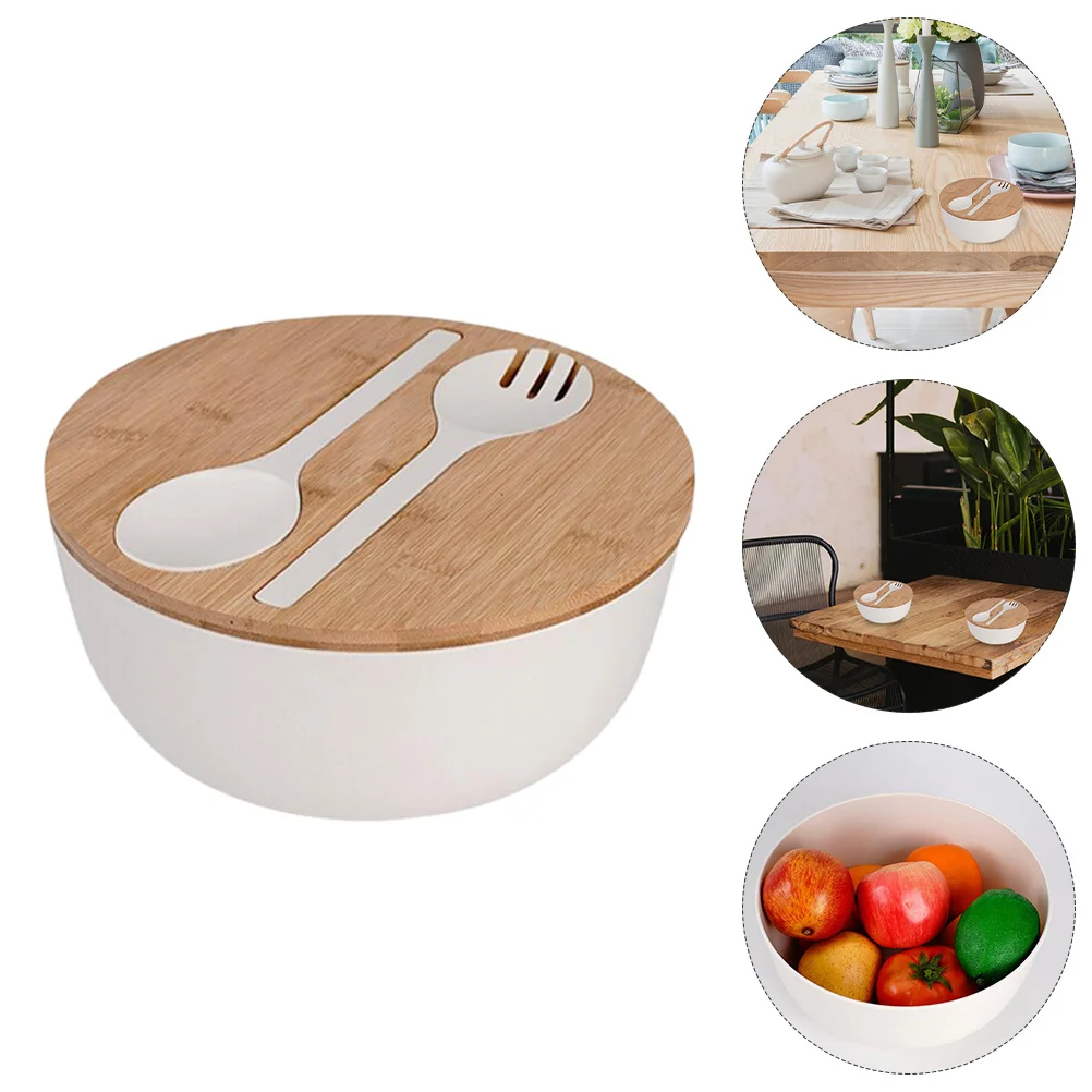 

Salad Bowls with Lid Spoon Fork Sauce Dipping Bowls Fruit Bowl Appetizer Dessert Plates Creative Small Dish Snack Plate for